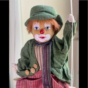 Rare Vintage 1960’s Hand Painted Porcelain Swinging Clown